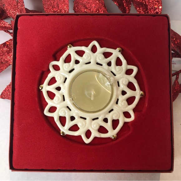 Lenox “Shine” Porcelain Snow Light Votive Tealight Candle Holder Collectible NIB - Picture 3 of 8
